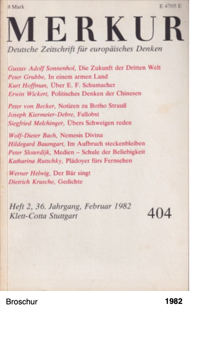 Merkur - Deutsche Zeitschrift für europäisches Denken - Feb. 1982